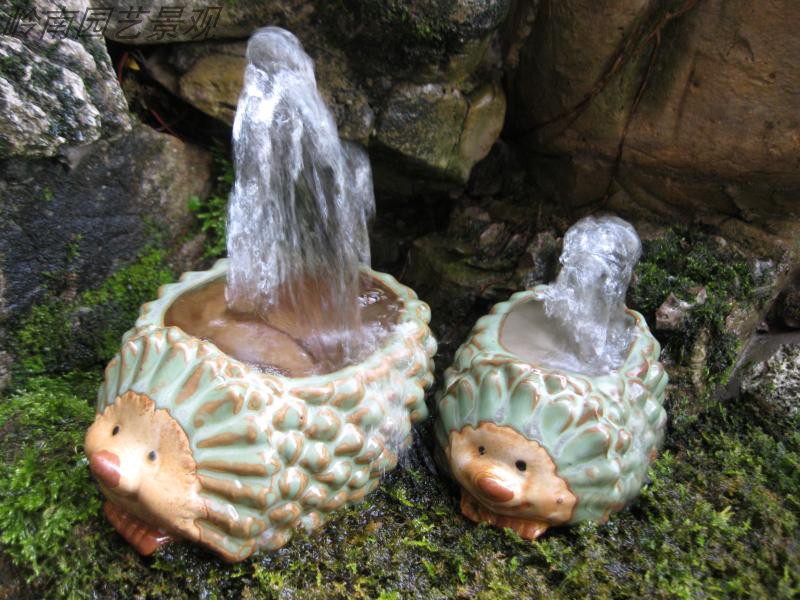 陶瓷复古造景套餐流水喷水萌宠乌龟刺猬摆件假山盆景鱼池鱼缸配件