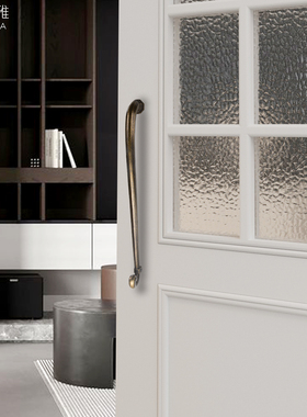 萨曼利雅全铜复古实心大门门拉手玻璃门双开门木门黄铜拉手HK 938