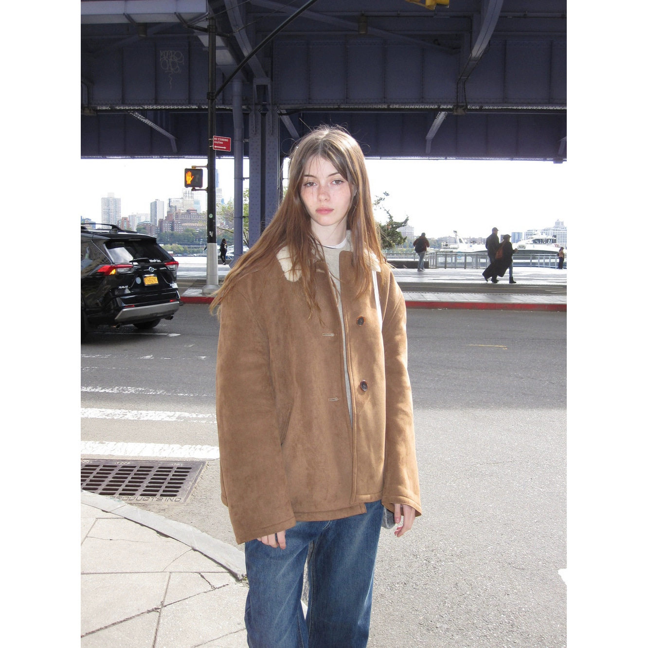 2025冬季新款韩国设计师low cl*ssic机车环保麂皮夹克外套