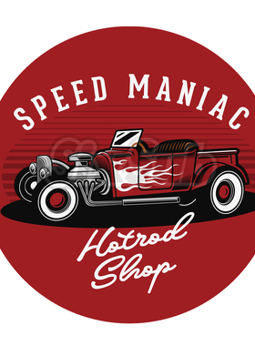 SPEED MANIAC HOTDOD 速度狂人热棒复古改装车贴贴花#12213