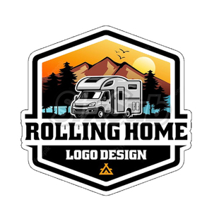 自驾露营c型房车反光镭射磁性车贴个性 rolling home van 212 贴花