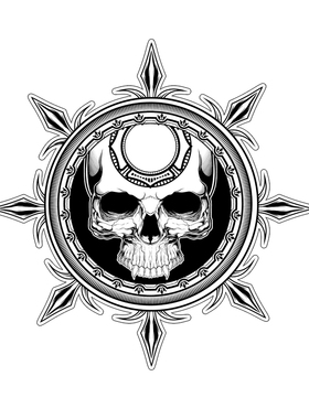 剑矛头骷髅盾符号意式罗马风格贴纸贴花#04008