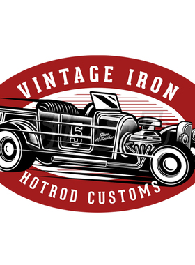 VINTAGE  IRON HOTROD CUSTOMS 老式复古改装车贴贴花#12211