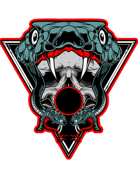 眼镜蛇头骨snake skull贴纸贴花#04016