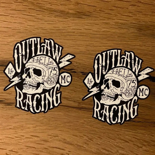 906Biker Racing 骷髅 MC贴纸摩托车改装 Moto汽车贴纸 赛车贴纸1%