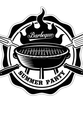 烧烤bbq summer party 标识汽车反光镭射水晶胶立体贴#kx04
