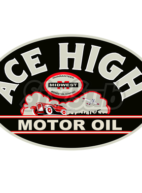 ACE HIGH moto oil老式复古机油贴机车反光镭射个性车贴23002#