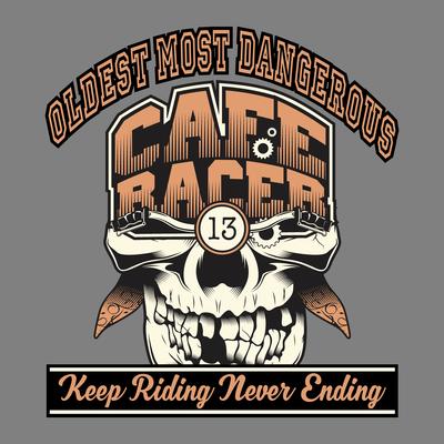 古老危险的CAFE RACER 13保持骑行永无止境的汽车贴纸摩托车贴花
