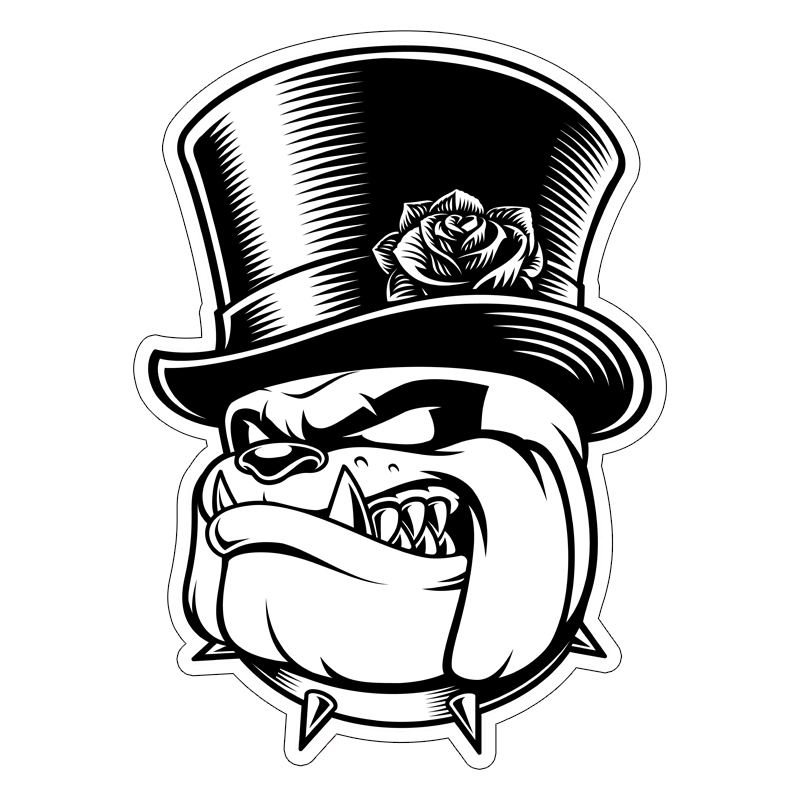 复古车风格恶犬礼帽玫瑰踏板汽车