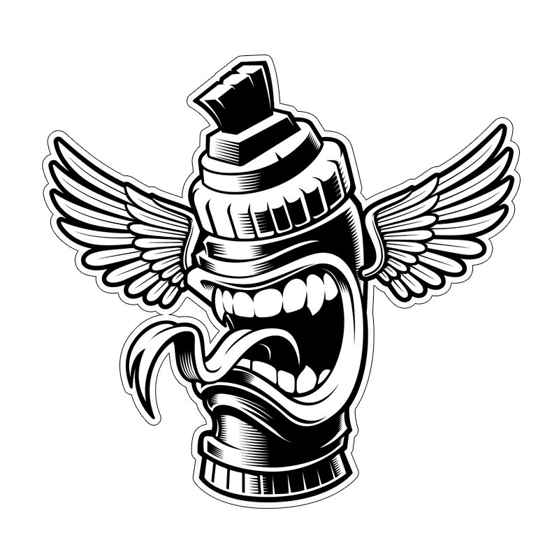 复古风格 rap饶舌嘻哈图标汽车摩托机车贴纸贴花#774