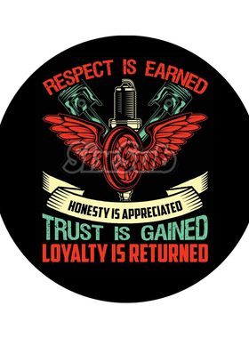 飞轮翅膀活塞机车元素装饰立体反光镭射车贴41205#