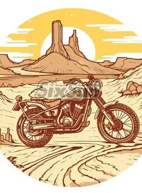 荒野越野穿越复古攀爬机车元素装饰立体反光镭射车贴41205#