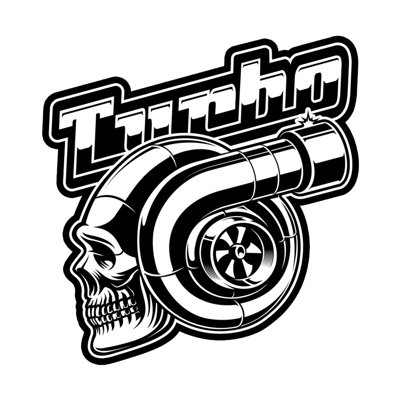 骷髅风格涡轮徽章增压风机汽车