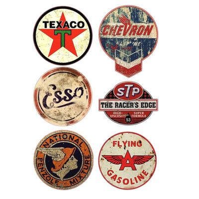 磁性摩托车复古老学校TEXACO车贴