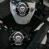 复古 机车改装 适用于V霸V途250离合发动机盖装 饰立体耐热胶贴个性