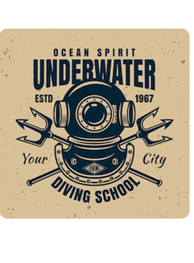 潜水头盔矢量标志海洋精神水下estd 1967潜水学校贴纸贴花