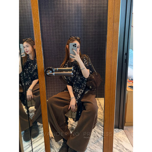 钱美西 340g发热纱摇粒绒暖糯Q弹加厚松紧腰显瘦宽松休闲卫裤保暖