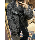 钱美西 进口托斯卡纳原生态卷毛皮毛一体皮草高级感气质短外套女