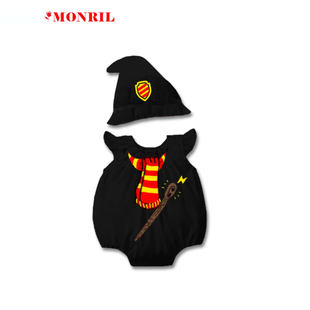 环球巫师魔法杖婴儿哈衣利红色夏学院影城长袍波特围巾黑色爬服