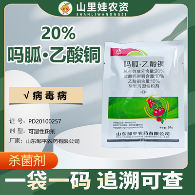 20%吗胍乙酸铜病毒病杀菌剂