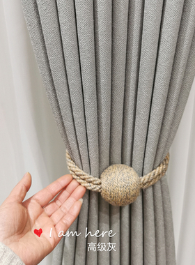 侘寂风意式极简冬款加厚高级灰色窗帘遮光2022新款客厅房间遮阳帘