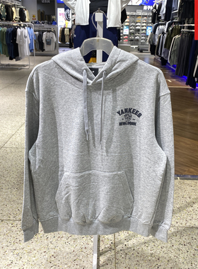 MLB男女情侣卫衣运动上衣25秋冬新款印花休闲连帽套头衫3AHDE0154