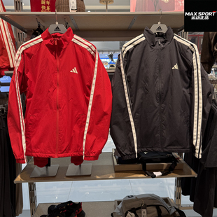 三条纹运动休闲夹克KR2517 Adidas阿迪达斯男子加绒外套2026春新款