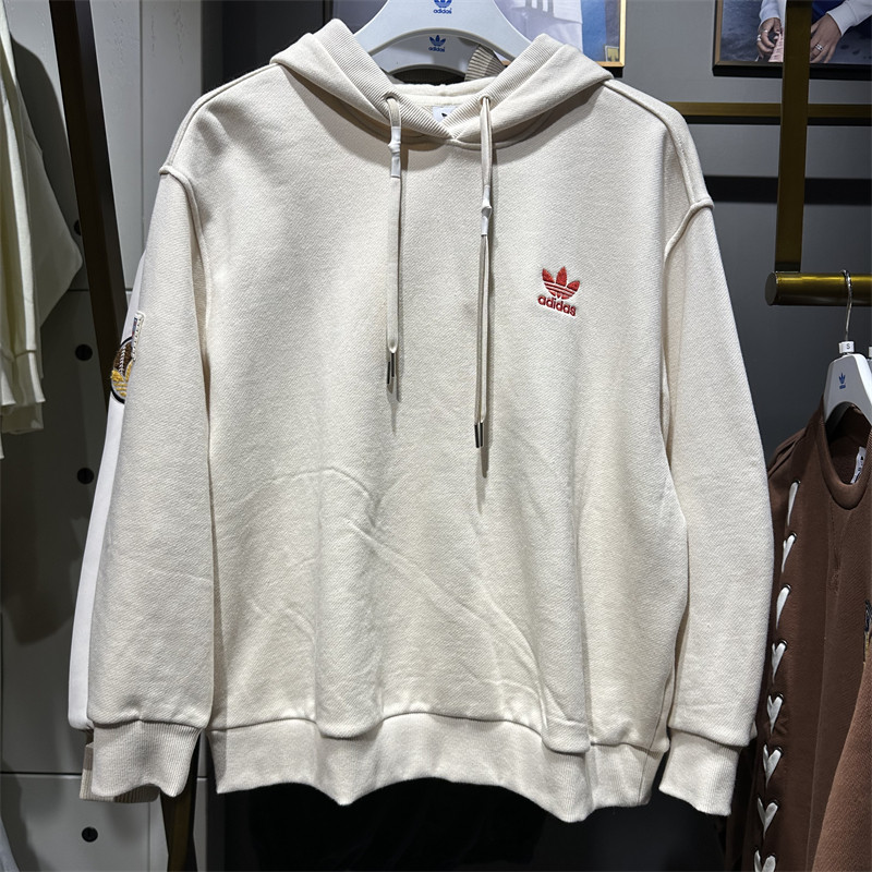 正品Adidas/阿迪达斯三叶草卫衣女装运动连帽卫衣套头衫 IW9414
