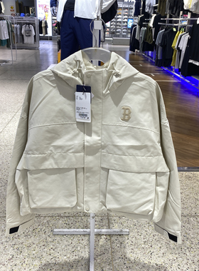 MLB女子连帽外套LOGO百搭款防风防泼水25秋季冲锋衣夹克3FWJB0154