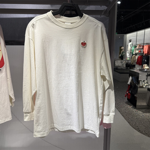 Nike耐克女子长袖T恤春秋OVERSIZE宽松纯棉上衣套头打底衫IB1670