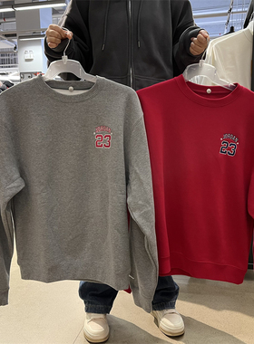 正品Nike/耐克JORDAN 男子运动休闲训练加绒圆领套头卫衣 DR6421