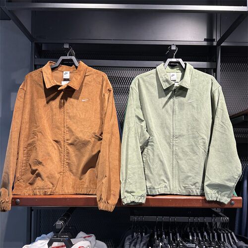 正品NIKE/耐克男子秋冬季灯芯绒拉链休闲保暖夹克外套DX9071-270