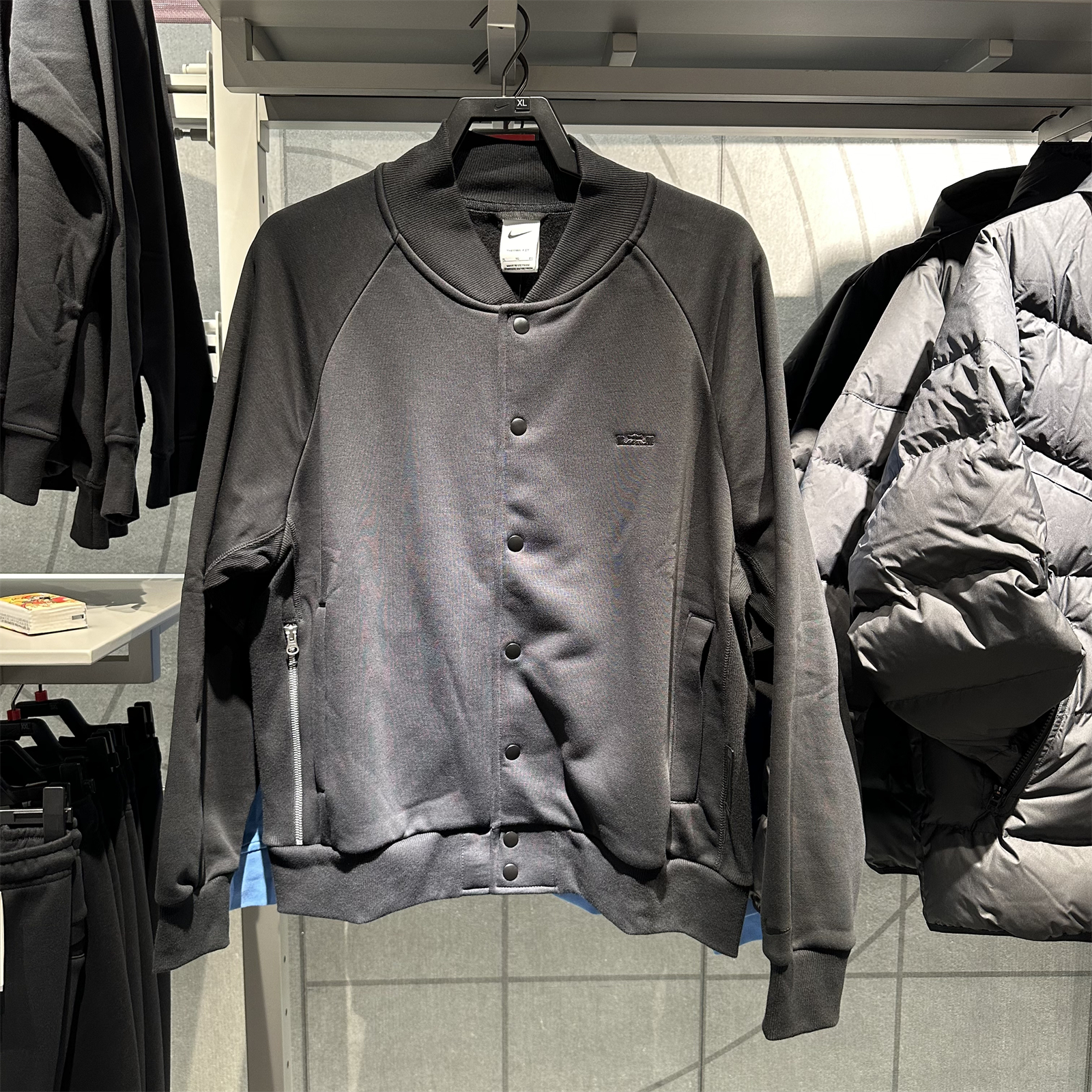 耐克男加绒棒球服外套保暖夹克