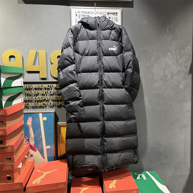 彪马男长款羽绒服鸭绒连帽外套图片