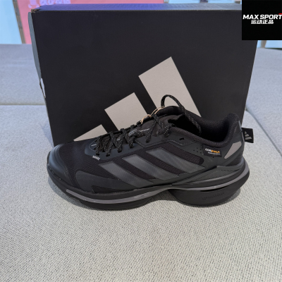 阿迪达斯男女黑色跑步运动鞋