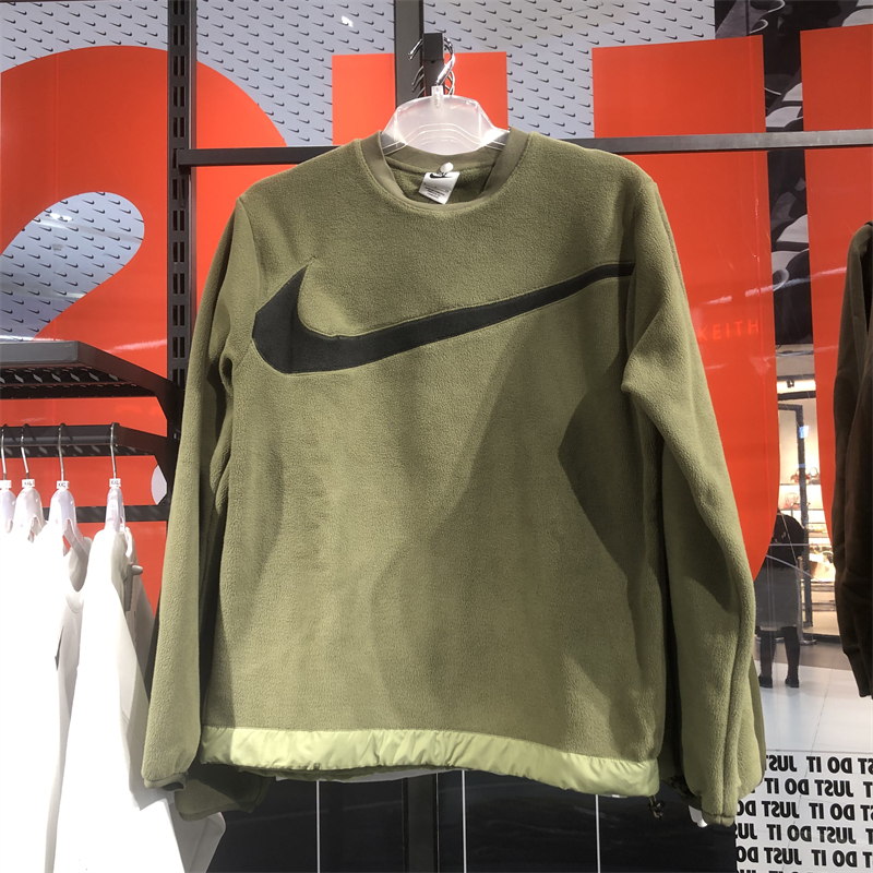 正品Nike/耐克男子摇粒绒圆领套头衫保暖冬季抓绒卫衣 DQ4895-222