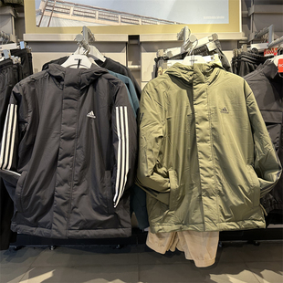 专柜正品Adidas阿迪达斯男新款保暖棉衣运动连帽夹克外套IP2537