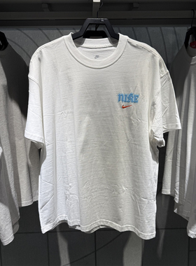 Nike耐克男子百搭短袖白色纯棉TEE M90运动训练休闲宽松T恤FZ5386