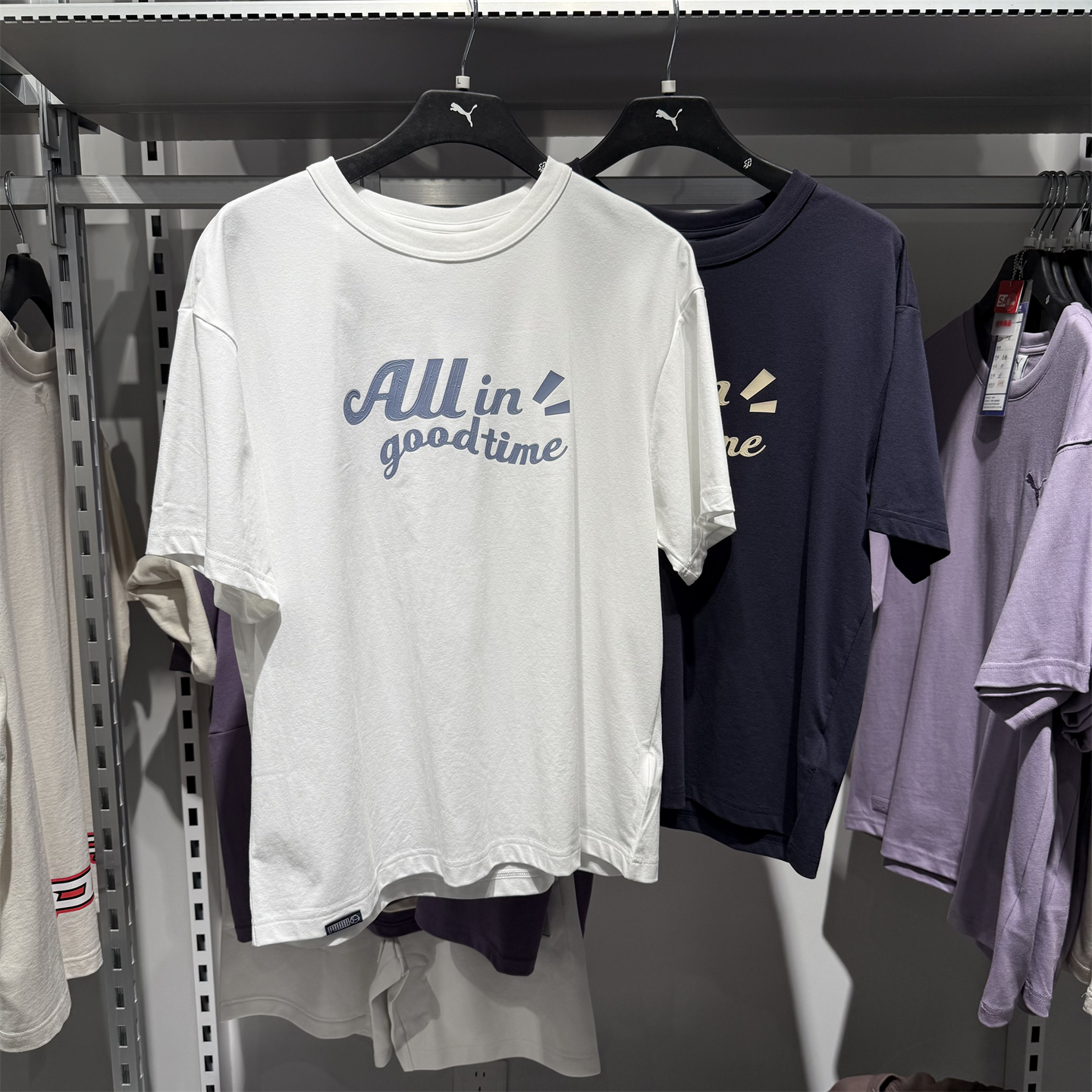 PUMA彪马男女短袖简约透气半截袖25夏运动休闲白色T恤衫 692996