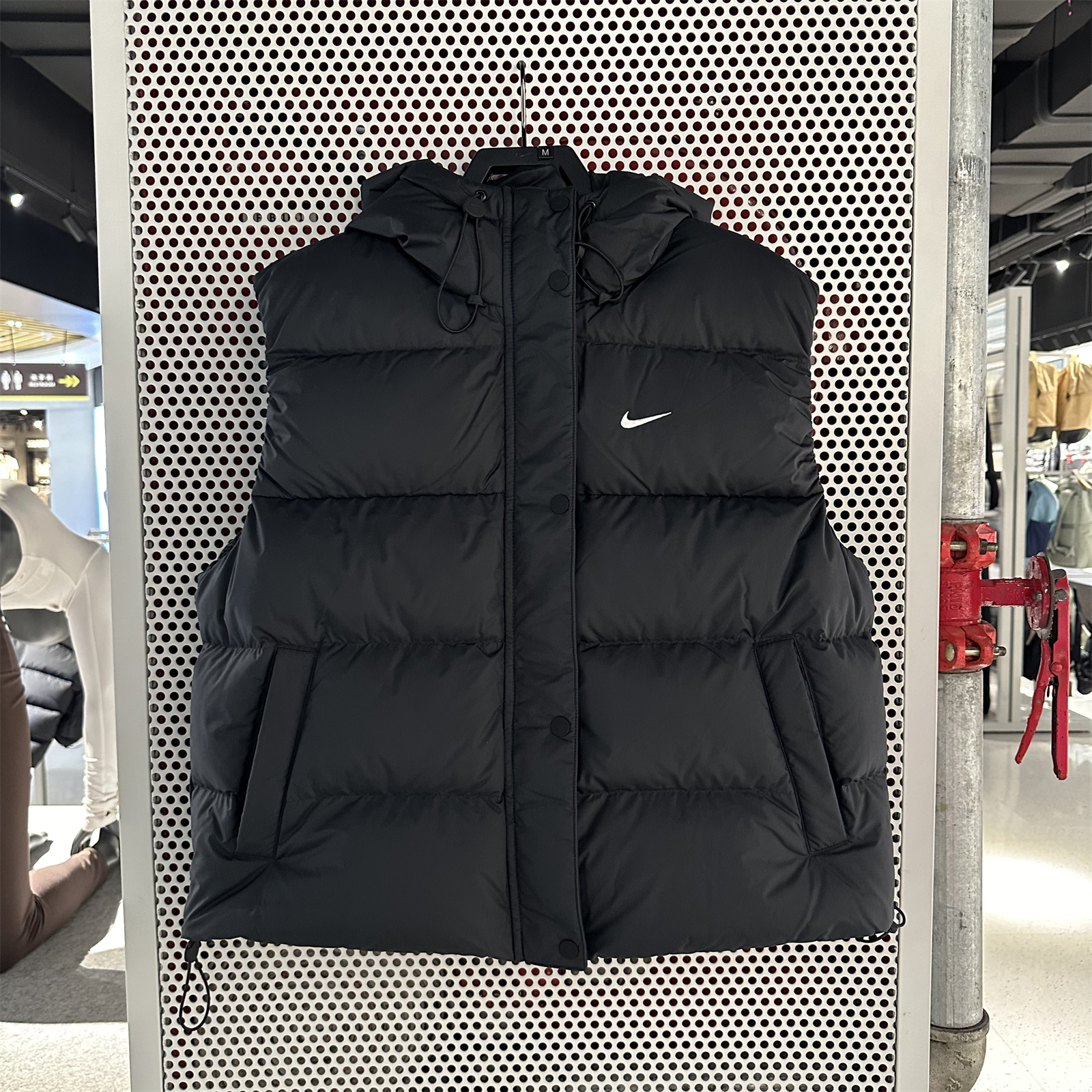 正品Nike耐克女子连帽羽绒服马甲2024冬季新款保暖防风背心FZ5933
