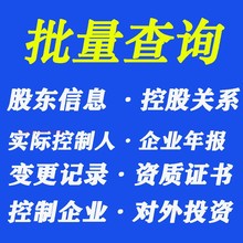 批量导出公司工商股东失信信息变更记录实际控制人控股关系企查查