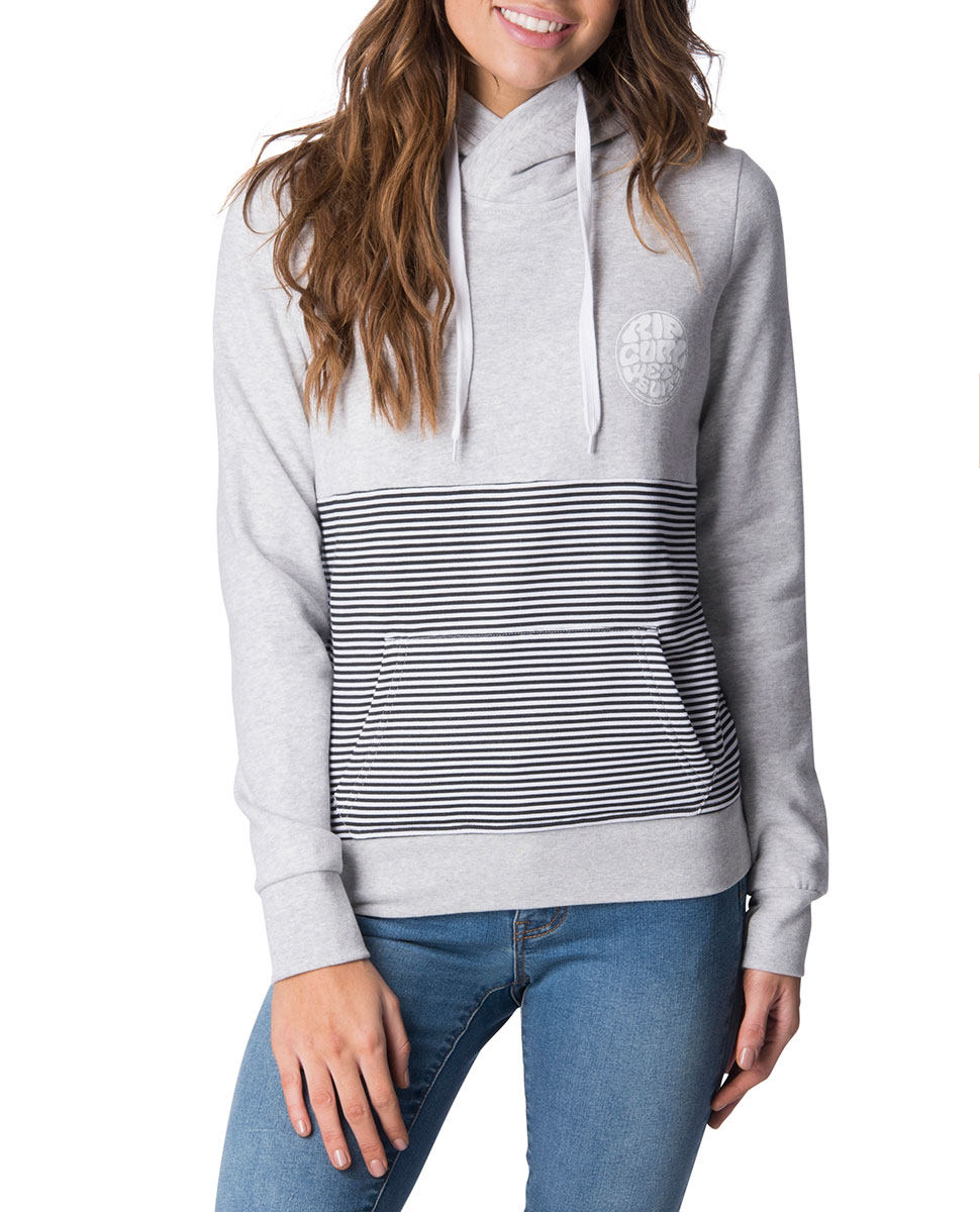 澳洲Rip Curl 女士卫衣套头衫 Fleece Fifty Fifty Stripe Hoody