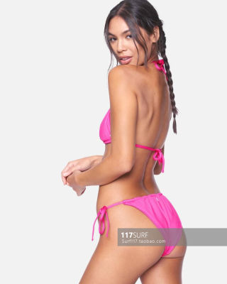 Hurley比基尼下装 Solid Slider Tie Side Cheeky Bikini Bottom