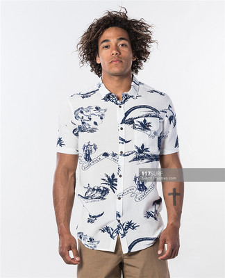 夏威夷风格澳洲冲浪品牌短袖衬衫