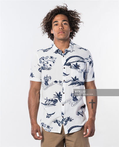 夏威夷风格澳洲冲浪品牌短袖衬衫