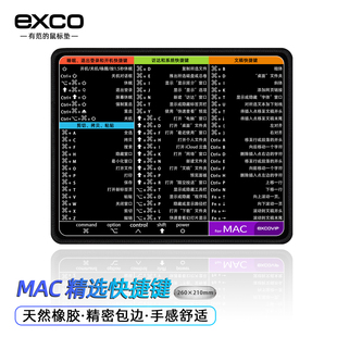 Mac快捷键鼠标垫CAD小号柯基快捷键电脑办公键盘垫锁边黑色