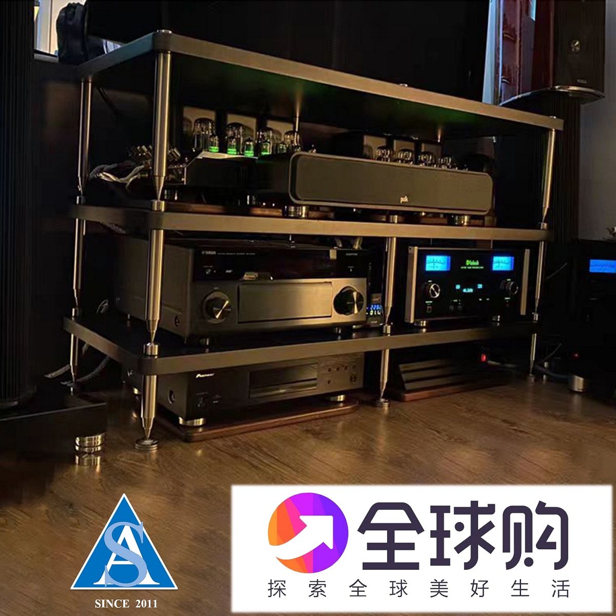 丹麦原产代购多位音响机架机柜超宽款丹麦AudioSupport