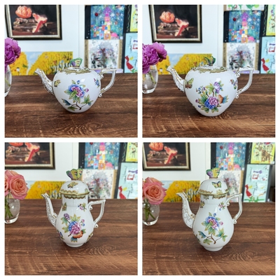 纯手工手绘维多利亚茶壶