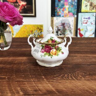 country 英国购 Old Albert老镇乡村玫瑰 Rose骨瓷糖罐 现货Royal