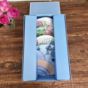 特价礼盒略不好 售完无补Wedgwood 彩蝶恋花盘四件套骨瓷欧式餐盘